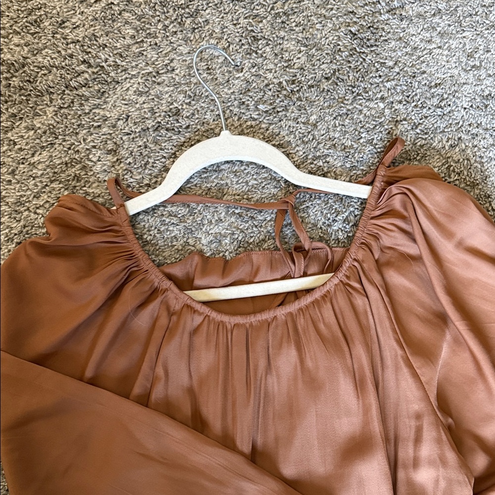 bohme Long Sleeve Maxi Dress in Rust Brown - Picture 9 of 10